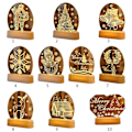 Miniatyrbilde 3 av 5: 3D Lys Julegaver Bordlamper Julenissen Pynt Til Julaften Merry Christmas 2