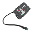 Miniatyrbilde 4 av 5: Elektrisk sykkel LED-strømindikatorpanel Elektrisk sykkelmodifiseringsdisplaymåler med vanntett 5p hannkontakt for 22,2 mm styre 36v