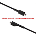 Miniatyrbild 2 av 5: Universellt Ljudkorts Audiokabel för Arctis 3 5 7 Gaming Headset Kabel Högkvalitativ Flätad Ljudsladd Ersättning