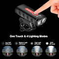 Miniatyrbilde 4 av 5: Sykkellys, Kraftig 2400 Lumen, 4400mah, Sykkellys Frontlys USB Oppladbart LED Frontlykt Lampe, 4 Lysmoduser, Vanntett IP65 For Camping
