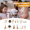 Miniatyrbillede 2 af 5: Musikinstrument Kageform Rustfrit Fødevaregodkendt Højtemperaturbestandig Kage Fondant Cookie Sandwich Bageform Musiknode Kiks Udskærer C