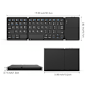 Miniatyrbilde 2 av 7: Tri-Fold Bluetooth-tastatur, Bluetooth bærbar mini-tastatur med styreflate mus - svart