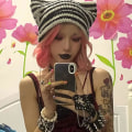 Pikkukuva 4 / 4: Grunge Pipot Virkatut Neulotut Hatut Naisille Tytöille Kettu Kissan Korva Goth Emo Alt Y2k Asusteet Grunge Vaatteet