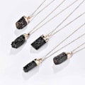 Miniatyrbillede 2 af 5: Sort Turmalin Healing Gems Vedhæng Forgyldt Halskæde Tilbehør