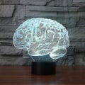 Miniatyrbilde 4 av 5: Kryc Hjerneform 3D Illusjonslampe 7 Farge Trykknapp Akryl Bordlampe