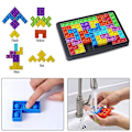 Miniatyrbillede 3 af 5: 2 i 1 Push Pop It Bubble Jigsaw Pusle Småbarn Tetris Byggeklods Brætspil Børn Angst Relief Fidget Sanselegetøj Gave