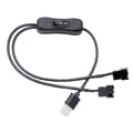 USB til 3-pin / 4-pin PWM 5V USB-kabel til blæser med hylstre, adapterkabel til kabinetblæser Sort