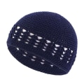 Miniatyrbilde 1 av 5: Enkel Farge Håndlaget Hekle Lue For Kvinner Menn Vinter Hold Varm Strikkeluer Navy blue