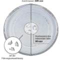 Miniatyrbilde 5 av 5: Universal Mikrobølgeovn Dreieskive Glassplate Med 3 Festeskruer, 24,5 Cm