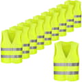 10 st Säkerhetsvästar Neon Grön - Synlighet - Tvättsbara (ruigou)
