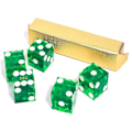 Pikkukuva 1 / 5: Aaa-luokan 19 mm:n Pro Vegas -kasinotyyliset craps-nopat, 5 kpl, veitsenterävät reunat ja vastaavat sarjanumerot roolipeleihin, noppien pinoamiseen, Yahtzee-noppapeleihin Green Set of 5 Dice