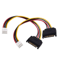 Miniatyrbillede 1 af 5: 2 stk 15pin Sata han til 4pin diskette Fdd hun strømkonverter adapter kabel