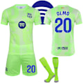 Miniatyrbillede 1 af 2: 24-25 Barcelona Udebanetrøje Børn Voksen Fodboldtrøje Med Strømper No.20 Olmo No.20 Olmo L