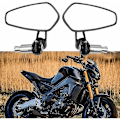 Miniatyrbillede 3 af 5: Motorcykelstyr Spejle Motorcykelspejle kompatible XJ6 MT01 MT03 MT07 MT09 (Sort)