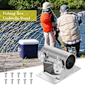 Miniatyrbillede 3 af 5: Parasol Balkonbeslag Rustfrit Stål Fiskekoffert Justerbar Paraplyholder Væghængt Fiskeri