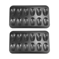 Miniatyrbillede 1 af 5: 2 pakker Non-Stick Madeleine Form, Bageform 12 med Skal Kage Bageplade Chokolade Non-Stick Bage