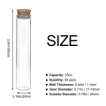 Pikkukuva 2 / 5: 30 kpl 25 ml lasikoeputkia, 20 x 100 mm kirkkaita litteitä koeputkia korkkitulpilla tieteellisiin kokeisiin
