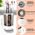 Miniatyrbillede 2 af 5: Elektrisk Makeupbørsterenser, Makeupbørsterenser Maskine Med Børsterensemåtte, Automatiske Kosmetiske Børsterenseværktøjer Grey white