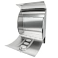 Miniatyrbilde 4 av 6: tectake Rustfri postkasse i stål, avrundet + avisrom Silver Silver