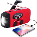 Miniatyrbild 1 av 5: Soldriven Vevradio, Nödvevradio med Ficklampa och Mobiltelefonladdare, AM/FM NOAA Bärbar Väderradio, Nödförnödenheter för Utomhusbruk