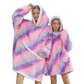 Miniatyrbilde 1 av 4: Vinter Sherpa-teppe Plysjfleece Familiematchende hettegenser jentegenser Avocado-hjemmetøy Purple star KidSize