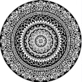 Pikkukuva 1 / 3: Sisä- ja ulkokäyttöön sopiva pyöreä matto Around The Flower Black 100x100cm sisä- ja ulkotiloihin