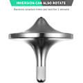 Miniatyrbillede 4 af 5: Snurretop i rustfrit stål, førsteklasses udsøgt perfekt balance, vellavet metal skrivebords Edc lille fidget legetøj (sølv, lille diameter 24 mm)