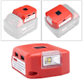 Miniatyrbillede 5 af 5: Bærbar Strømkilde Med LED Arbejdslys, 2 USB-porte Og DC-port Udskiftning Til M18 Strømkildeadapter Kompatibel Med M18