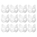 Miniatyrbilde 1 av 3: 12 stk Blank Mask Kattemasker Kostyme Cosplay Mask Barnehage Gjør-det-selv Umalt kattemaske