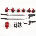 Miniatyrbilde 4 av 5: Deadpool Action Figure, Avtakbart og Utskiftbart Ansikt, Samleobjekt Modell Dukke Figur Leke Skrivebord Ornamenter Dekorasjon Gave