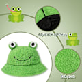 Pikkukuva 3 / 5: Plush-sammakkohattu - Vihreä Pakattava Bucket-hattu Syksyyn Ja Talveen