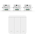 Pikkukuva 1 / 5: 3 KPL Langaton Valokytkin RF 433Mhz Rele Vastaanotin 1x 3-osainen Paneelikytkin LED Kaukosäätimellä LED-lampulle White