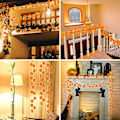Miniatyrbild 5 av 5: 2 Förpackningar Totalt 6m 40 LED Höstdekorationer Lönnlövsnöre Med Ljus, Höst Hem Utomhusdekor Höstgirland Thanksgiving Dekorationer Höstsal