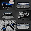 Miniatyrbild 2 av 3: Överdimensionerad cykelsadel, bekväm cykelsadel - universell utbytessadel - vattentät lädersadel med extra vadderat minnesskum - Bi