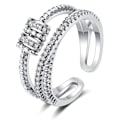 Miniatyrbillede 1 af 5: Til min datter - Fidget Ring, kvinders justerbar åben drejelig messingring med en minimal personlighed, angst ring med perle spinner. Womengirlszircondec