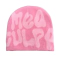 Miniatyrbilde 1 av 5: 2023 Ny Strikkede Beanies Huer Menn Kvinner Paragraf Kvalitet Caps Mea Culpa Y2k Varme Mote Hundre Ta Kald Huer For Kvinner Huer Pink