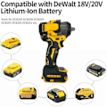 Miniatyrbild 3 av 5: 800Nm Sladdlös Mutterdragare för Dewalt 18V Batteri 1/2 \" Borstlös Elektrisk UK