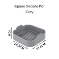 Miniatyrbild 2 av 5: Fyrkantig Air Fryer Silikonform Non-Stick Bakplåt Silikon Gray 20.5cm