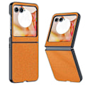 Miniatyrbillede 1 af 4: Ultratyndt, enkelt telefoncover i læder Orange For Motorola Razr 50 / Razr 60