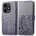 Miniatyrbillede 2 af 4: Firekløverlås Præget Spænde Læder Telefoncover Purple For Tecno Itel S23+