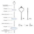 Miniatyrbillede 2 af 5: 6 sæt bakke hardware til kage stativ 3 lag kage stativ montering hardware holder til bryllup og fest