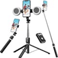 Selfie Stick Tripod with Fill Light, Phone Selfie Stick, Durable Stainless Steel Design, Bluetooth Remote Control and Stable Tripod Support