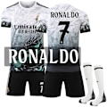 Pikkukuva 1 / 2: 24-25 Real Madrid Qinglong Erikoispainos Lohikäärme Valkoinen Jalkapalloasu Nro.7 C Ronaldo pelipaita sukilla lapsille ja aikuisille M