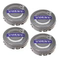 Volvo 02- 64mm 4-pack Center Covers Volvo Silver One Size