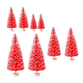 Miniatyrbilde 2 av 5: 8 stk. Miniatyr Furu Trær for Skrivebord, Mini Kunstig Juletre for Julefest Red