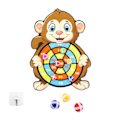 Miniatyrbilde 1 av 5: 1 Sett Tegneserie Klebrig Mål Ball Leker Dart Dartbrett Leketøy Klebrig Dart Ball Leke Klebrig Ball Leke Rask Little monkey model