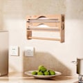 Miniatyrbillede 3 af 5: Wrap Dispenser Bambus Aluminiumfolie og Bagepapir Opbevaring 3 in 1 natural color