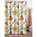 180*180cm Retro 70-tals Duschdraperi Psykedelisk Blommig Gul