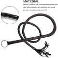 Miniatyrbilde 3 av 5: Svart pisk i imitert skinn, kostymepisk, håndlaget bullwhip, piskekostyme-tilbehør