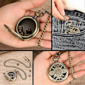 Miniatyrbilde 3 av 5: Mini DND Terning Sett med Steampunk Bronse Hul Kasse for Lommeur, 7 stk Polyedriske Metall Terninger, Dungeons and Dragons Gaver